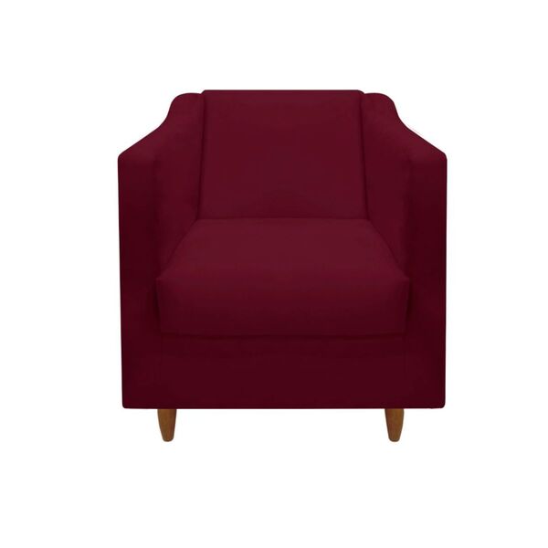 Poltrona Decorativa Recepção Consultório Tila Suede Marsala