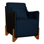 Poltrona Decorativa Recepção Eloá Corino E Veludo - V8 Decor