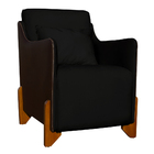 Poltrona Decorativa Recepção Eloá Corino E Veludo - V8 Decor