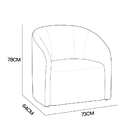 Poltrona Decorativa Recepção Lara Veludo Bege - Vallisa Decor