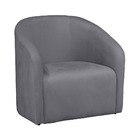 Poltrona Decorativa Recepção Lara Veludo Grafite - Vallisa De