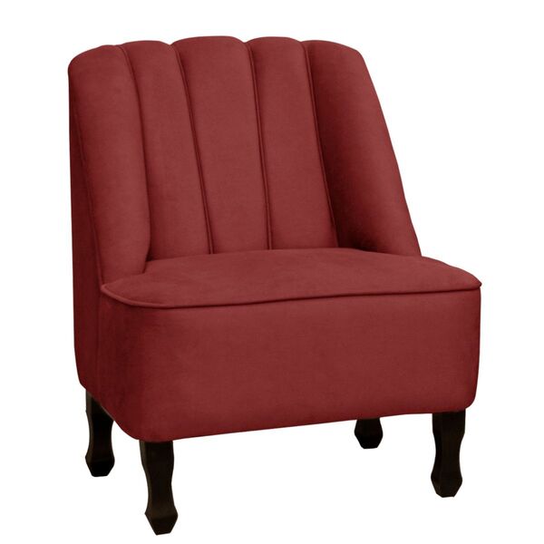 Poltrona Decorativa Recepção Zoe Suede Vermelho