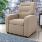 Poltrona Decorativa Reclinável Cecilia Veludo Light Bege