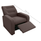 Poltrona Decorativa Reclinável Cecilia Veludo Light Marrom