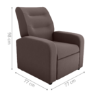 Poltrona Decorativa Reclinável Cecilia Veludo Light Marrom