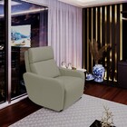 Poltrona Decorativa Reclinável Elétrica Moroni Couro Avelã G4