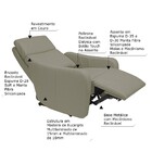 Poltrona Decorativa Reclinável Elétrica Moroni Couro Avelã G4