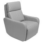 Poltrona Decorativa Reclinável Elétrica Moroni Couro Cinza G4