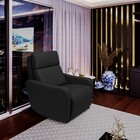 Poltrona Decorativa Reclinável Elétrica Moroni Couro Preto G4