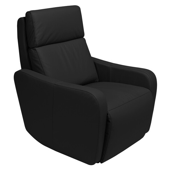 Poltrona Decorativa Reclinável Elétrica Moroni Couro Preto G4