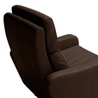 Poltrona Decorativa Reclinável Elétrica Moroni Couro Tabaco G