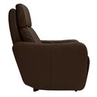 Poltrona Decorativa Reclinável Elétrica Moroni Couro Tabaco G
