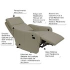 Poltrona Decorativa Reclinável Manual Moroni Couro Avelã G43