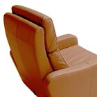 Poltrona Decorativa Reclinável Manual Moroni Couro Caramelo -