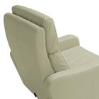 Poltrona Decorativa Reclinável Manual Moroni Couro Off White