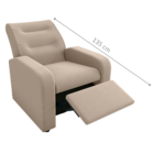 Poltrona Decorativa Reclinável Pireu Veludo Light Bege