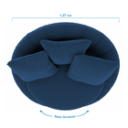 Poltrona Decorativa Redonda Giratória Glória Veludo Azul - Sh