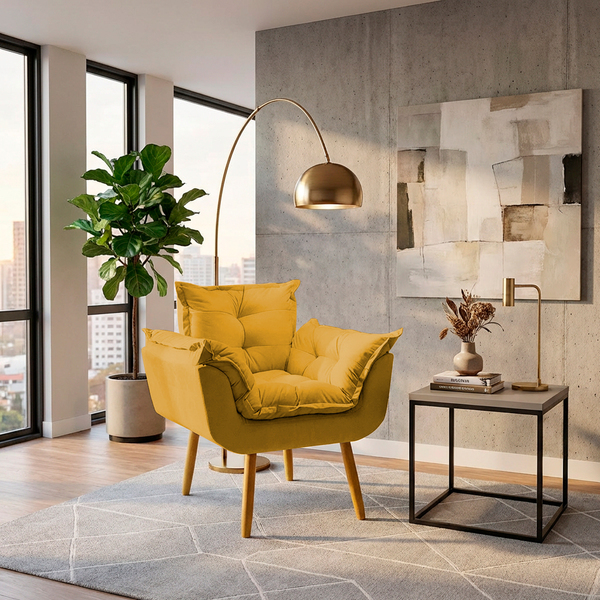 Poltrona Decorativa Reforçada para Sala Alice para Recepção M