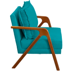 Poltrona Decorativa Reforçada Para Sala Shine Suede Azul Turq