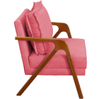 Poltrona Decorativa Reforçada Para Sala Shine Suede Rosê Pé C