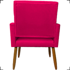 Poltrona Decorativa Reforçadas  Para Sala Isa Suede Pink Pé C