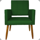 Poltrona Decorativa Reforçadas  Para Sala Isa Suede Verde Pé