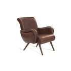Poltrona Decorativa Retrô Couro - Daf Mobiliário