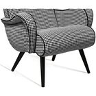 Poltrona Decorativa Retrô Linho Estampado - Daf Mobiliário