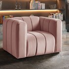 Poltrona Decorativa Retrô Moderna Sala De Estar Rosê