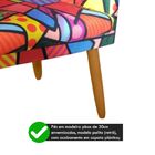 Poltrona Decorativa Retrô Nina Luxo Suede Estampa Romero