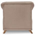 Poltrona Decorativa Retro Polo Com Almofada Linho Ezz