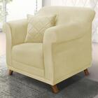 Poltrona Decorativa Retro Polo Com Almofada Suede Ezz