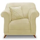 Poltrona Decorativa Retro Polo Com Almofada Suede Ezz