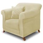 Poltrona Decorativa Retro Polo Com Almofada Suede Ezz