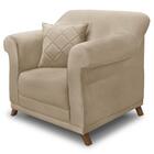 Poltrona Decorativa Retro Polo Com Almofada Suede Ezz