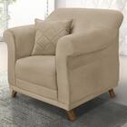 Poltrona Decorativa Retro Polo Com Almofada Suede Ezz