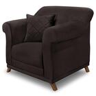 Poltrona Decorativa Retro Polo Com Almofada Suede Ezz