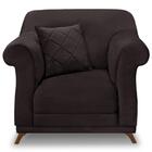 Poltrona Decorativa Retro Polo Com Almofada Suede Ezz