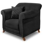 Poltrona Decorativa Retro Polo Com Almofada Veludo Ezz