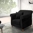 Poltrona Decorativa Retro Polo Com Almofada Veludo Ezz