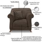 Poltrona Decorativa Retro Polo Com Almofada Veludo Ezz