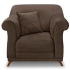 Poltrona Decorativa Retro Polo Com Almofada Veludo Ezz