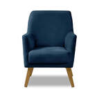 Poltrona Decorativa Retrô Recepção Magali Lisa Veludo Azul Ma