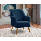 Poltrona Decorativa Retrô Recepção Magali Lisa Veludo Azul Ma