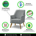 Poltrona Decorativa Retrô Recepção Magali Lisa Veludo Cinza C