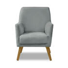 Poltrona Decorativa Retrô Recepção Magali Lisa Veludo Cinza C