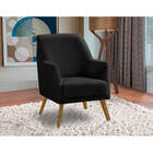 Poltrona Decorativa Retrô Recepção Magali Lisa Veludo Preto L