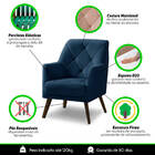 Poltrona Decorativa Retrô Recepção Magali Veludo Azul Marinho