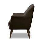 Poltrona Decorativa Retrô Recepção Magali Veludo Marrom Lanso