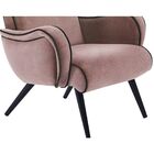 Poltrona Decorativa Retrô Veludo Rosa - Daf Mobiliário